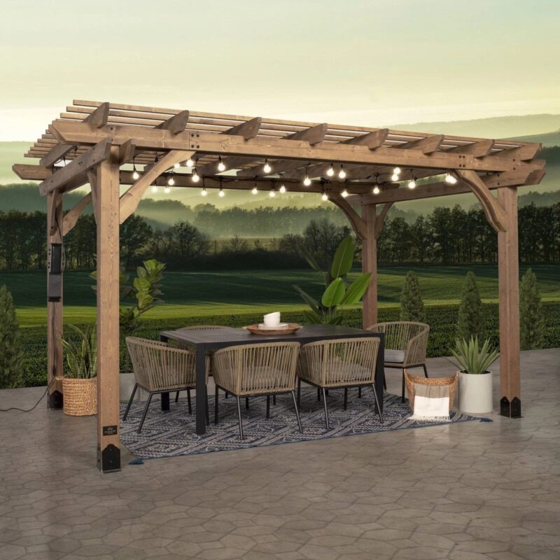 Fairhaven Pergola Rustic Finish 14 x 10